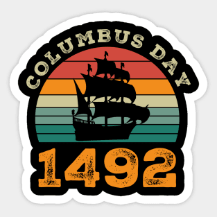 Happy Columbus Day 1492 Sticker